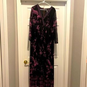 Black and Purple Brand New Ted Baker Maxi Dress
